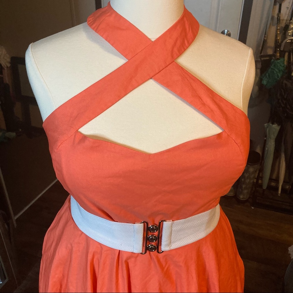 NWT UNIQUE VINTAGE PANTONE LIVING CORAL 👗 2X/18 - Picture 6 of 11